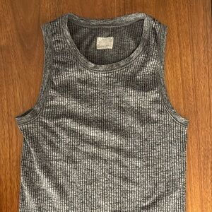 Athleta Ribbed Tank Charcoal Heather